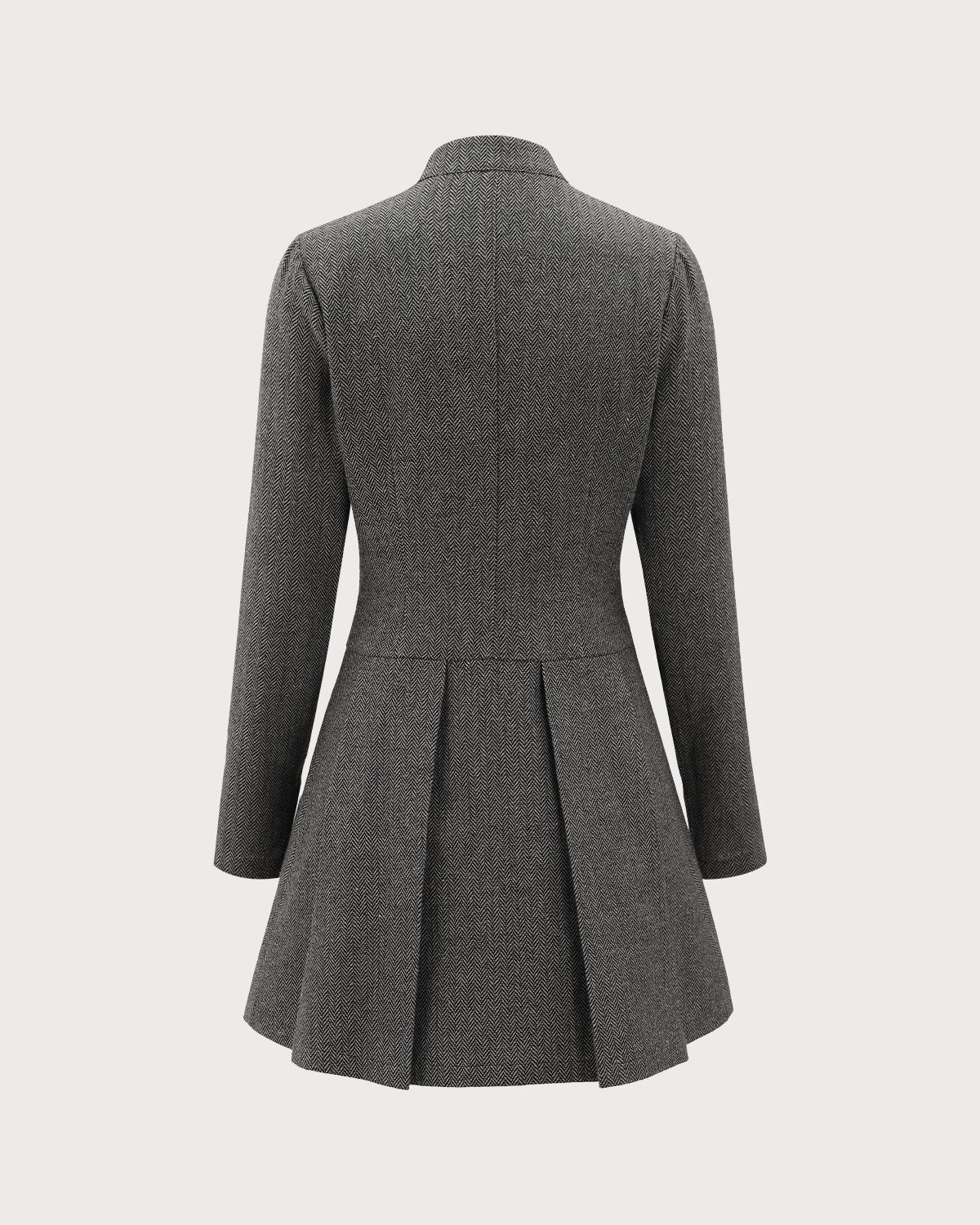 Belltoile™ Gri Düğmeli Piliseli Mini Elbise