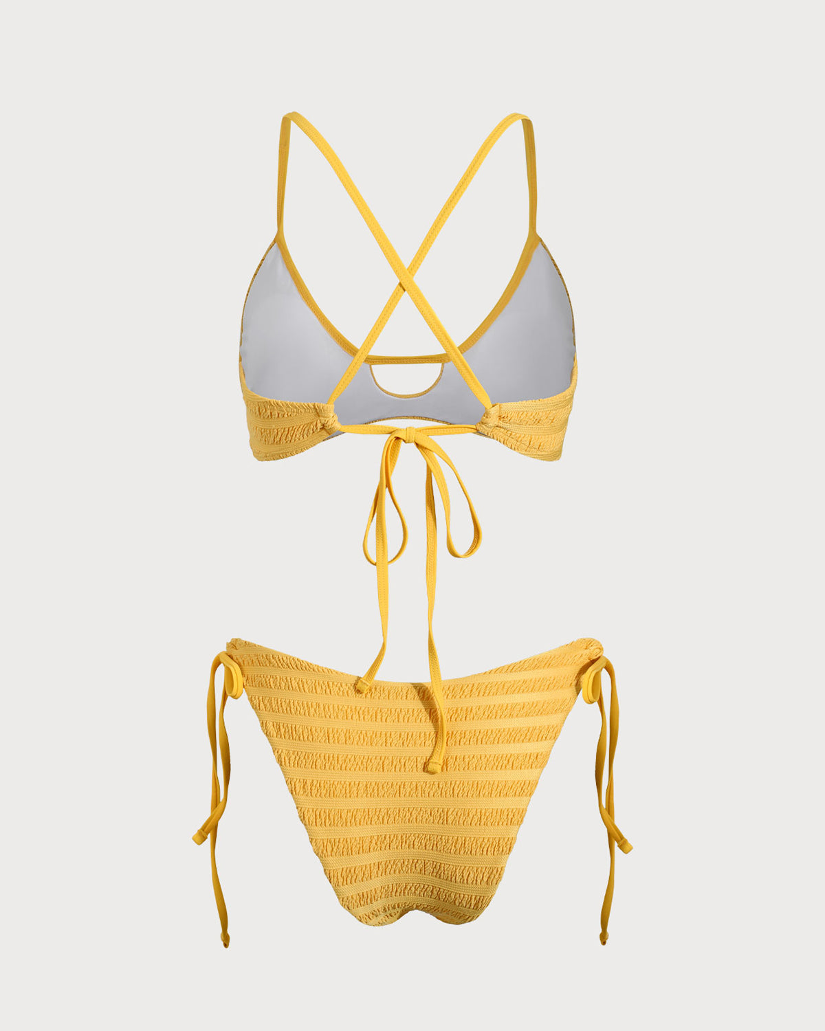 Belltoile™ Sarı Dokulu Dantelli Bikini Takımı