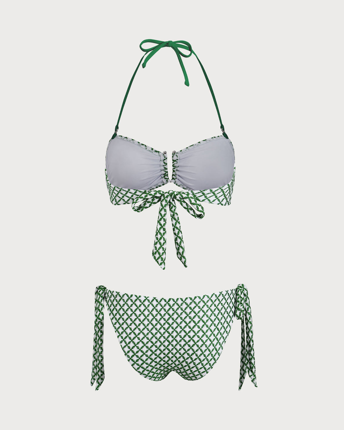Belltoile™ Yeşil Ekose Kontrast Bikini Takımı
