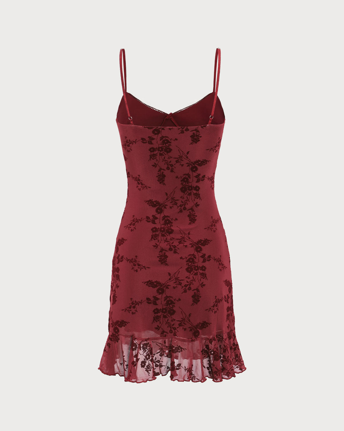 Belltoile Kırmızı Çiçekli File Slip Mini Elbise