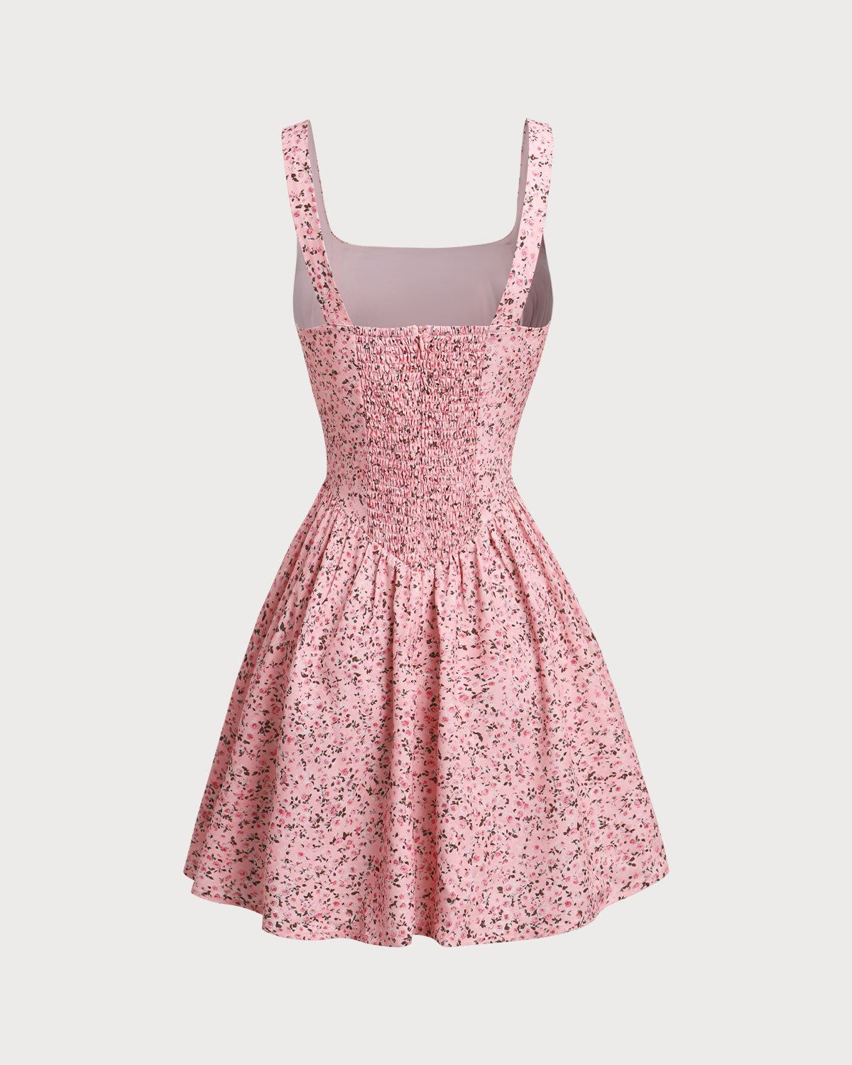 Belltoile™ Pembe Çiçekli Dantelli Korse Slip Mini Elbise