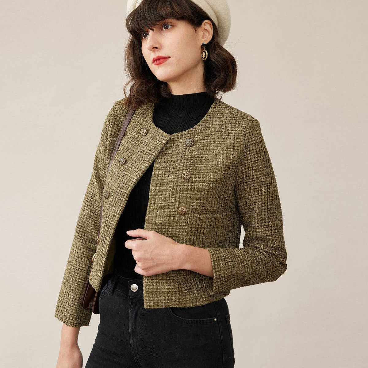 Belltoile™ Vintage Katı Tüvit Ceket