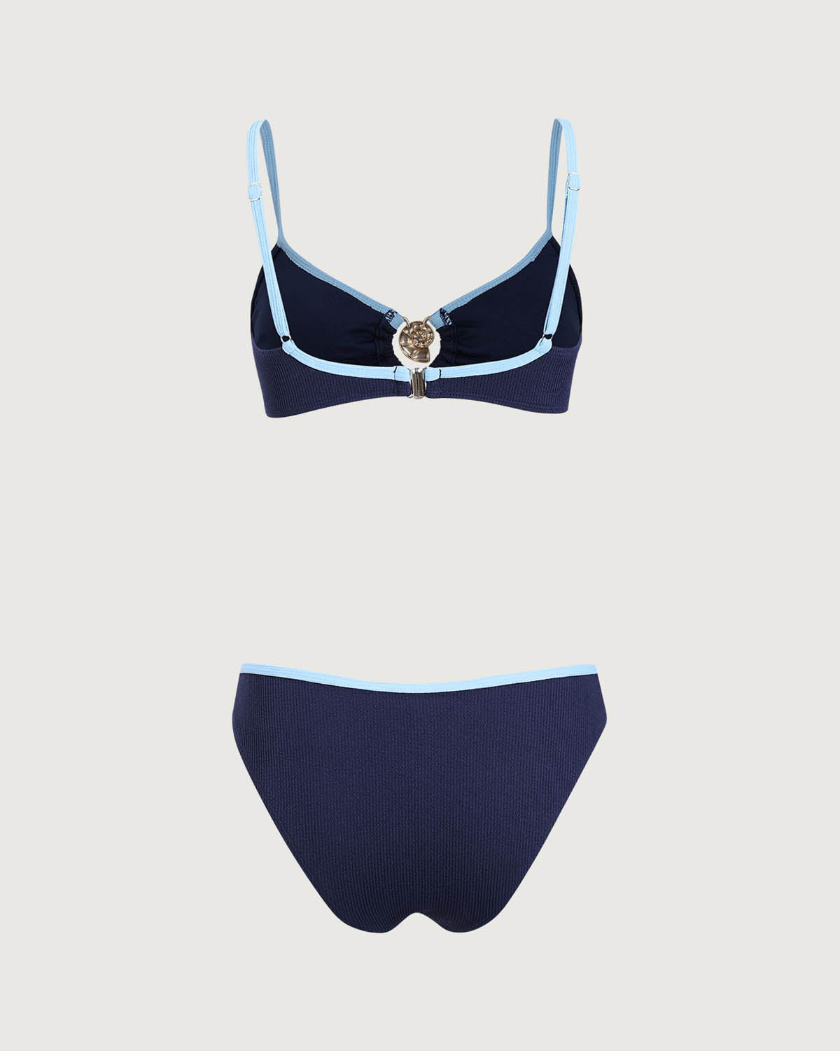 Belltoile™ Mavi Kontrast Dokulu Bikini Takımı
