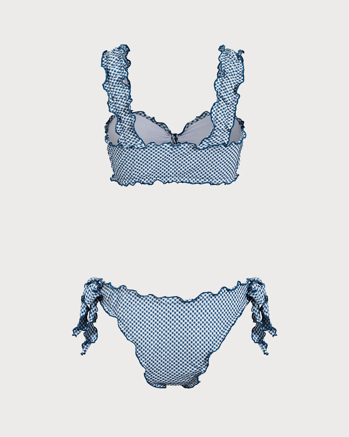 Belltoile™ Mavi Ekose Düğümlü Bikini Takımı