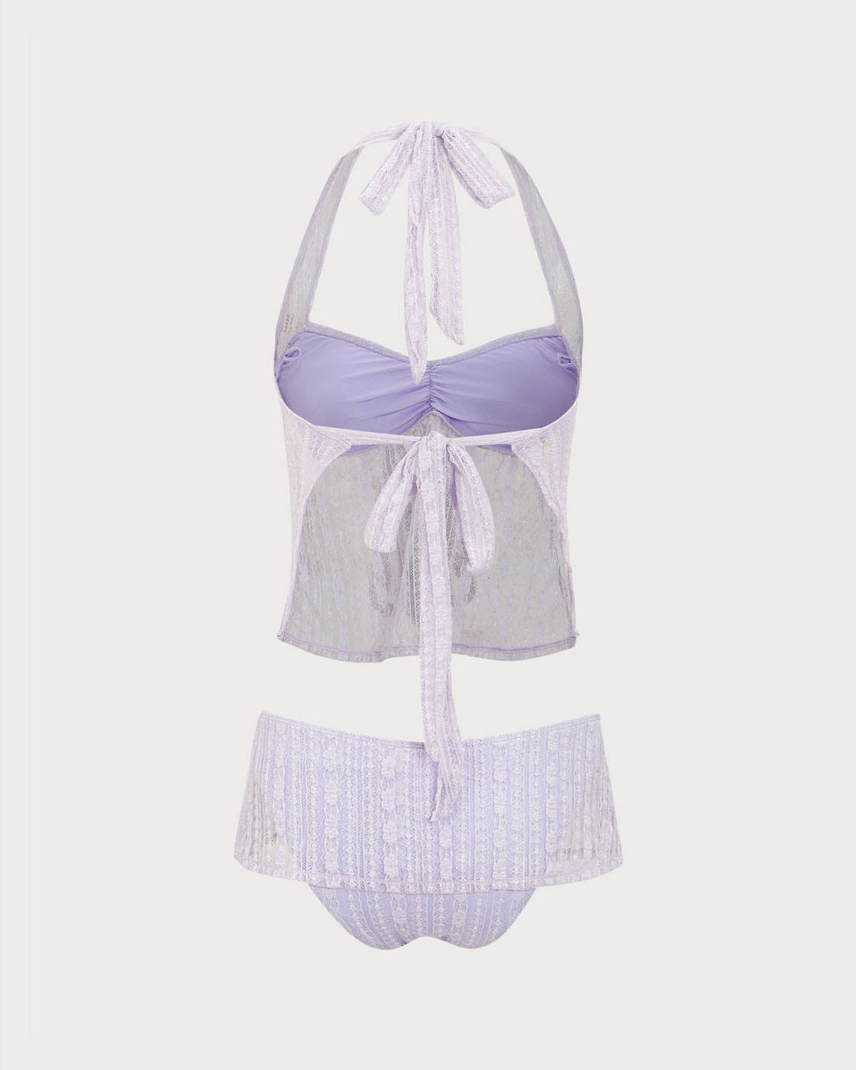 Belltoile™ Mor Dantelli Boyundan Bağlamalı Tankini Mayo