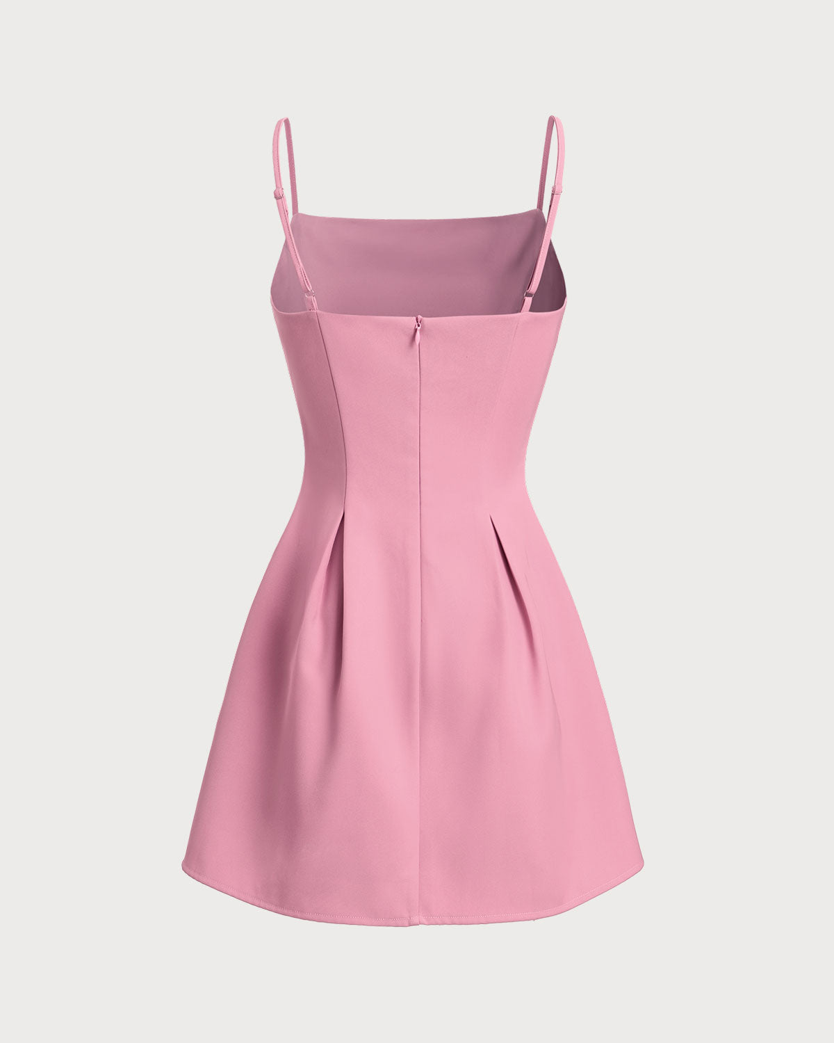 Belltoile Pembe Kare Yaka Slip Pileli Mini Elbise