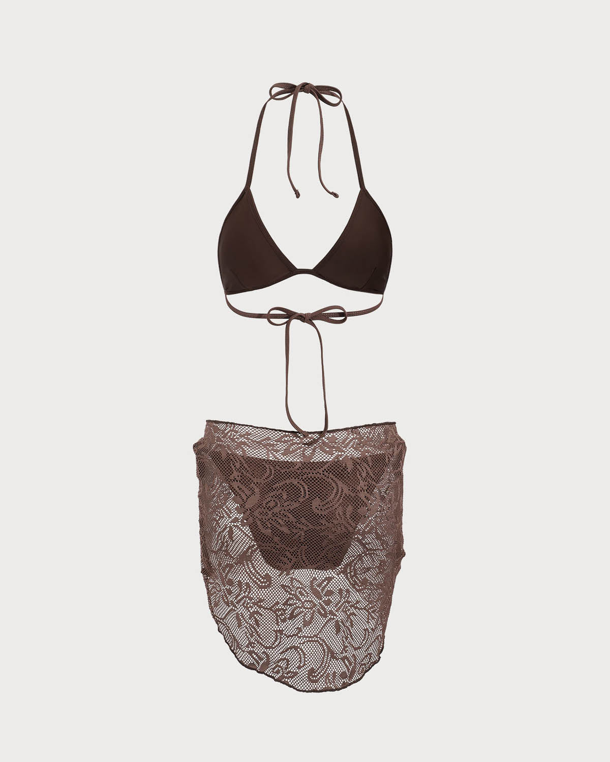 Belltoile™ Kahverengi File Bikini Üçlü Takım