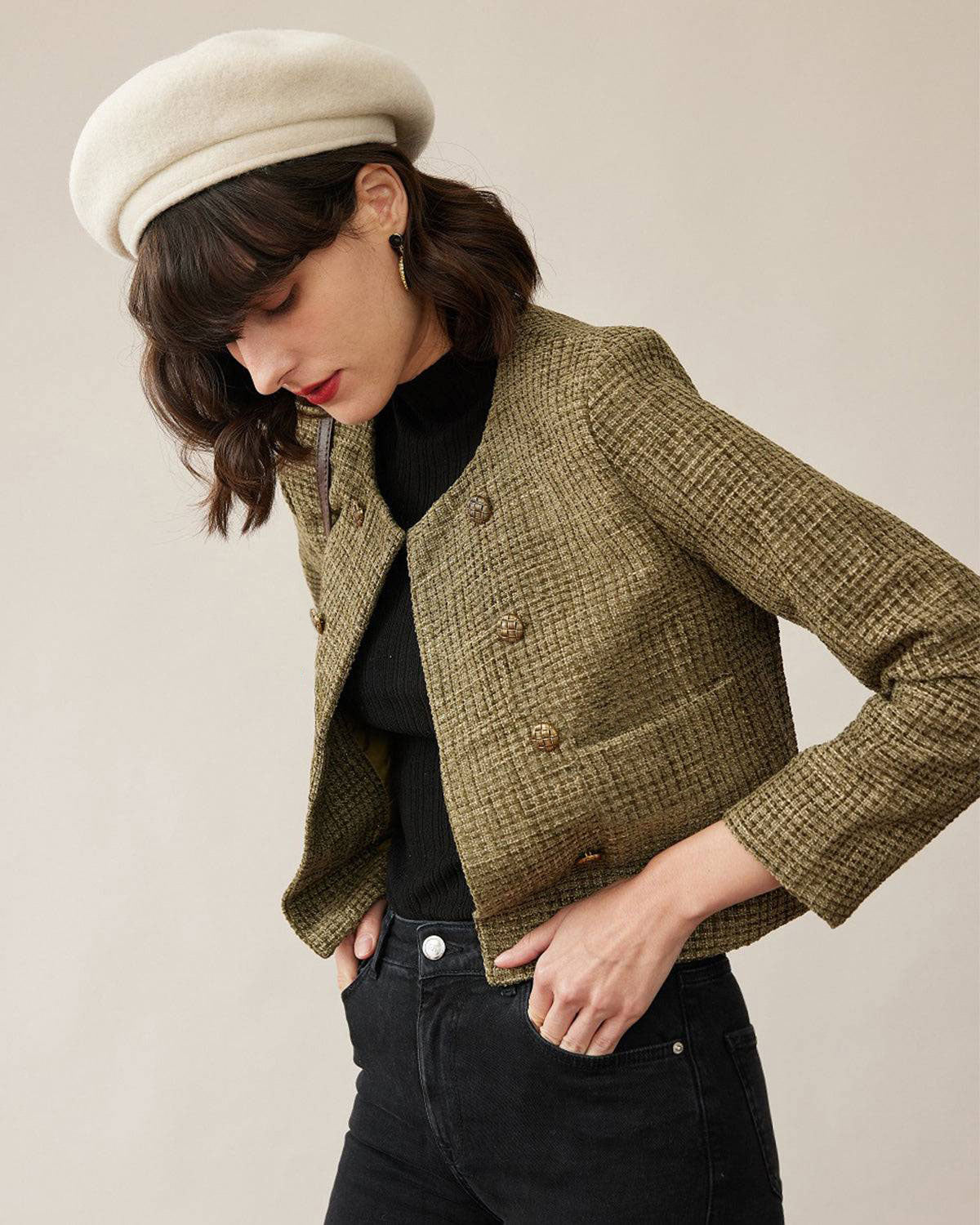 Belltoile™ Vintage Katı Tüvit Ceket