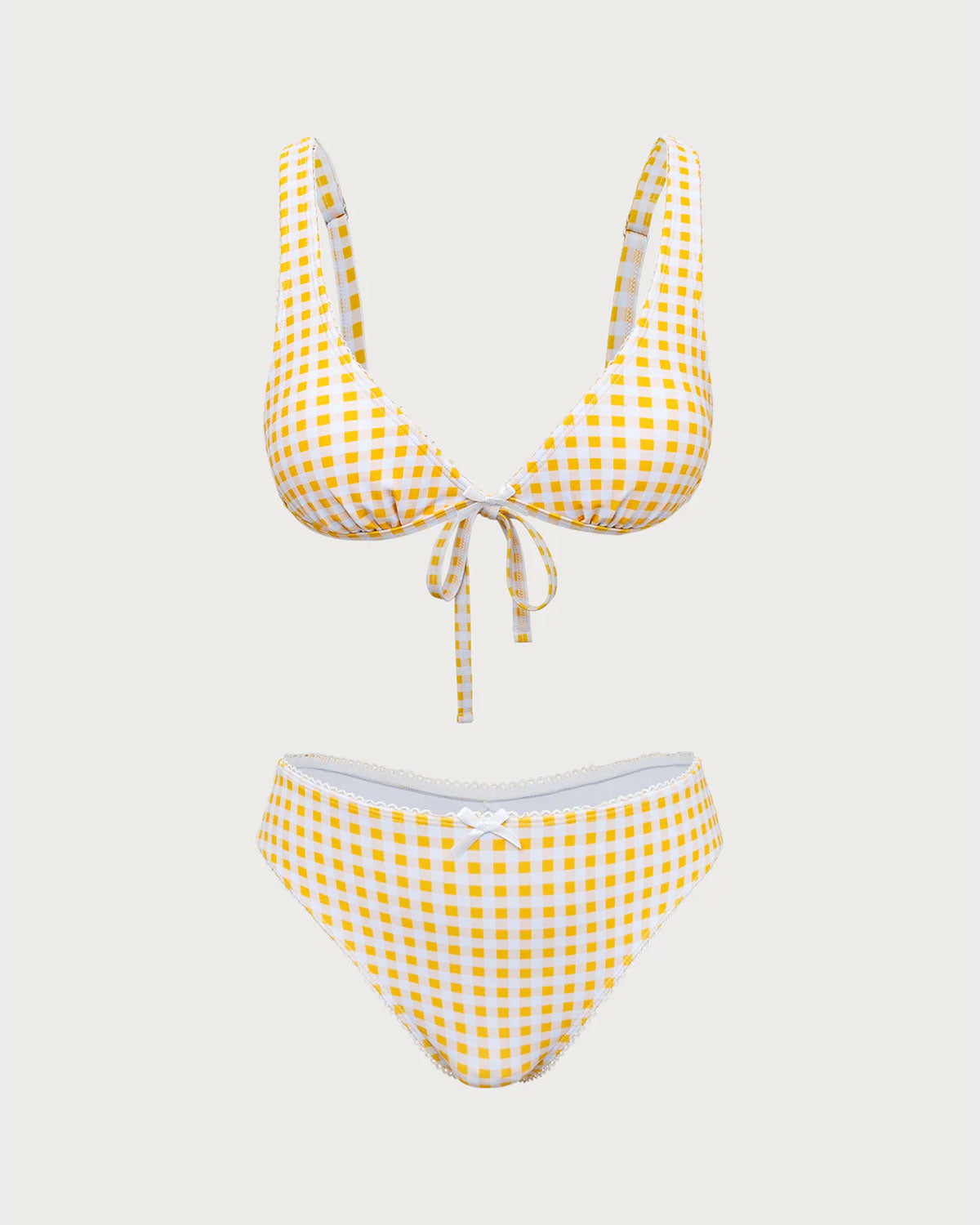 Belltoile™ Sarı Ekose Üçgen Bikini Takımı