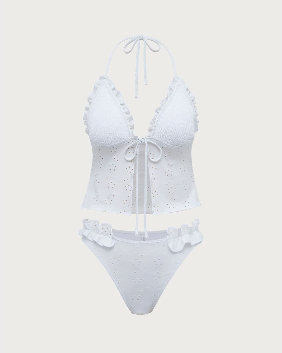 Belltoile™ Beyaz Fırfırlı Tankini Mayo