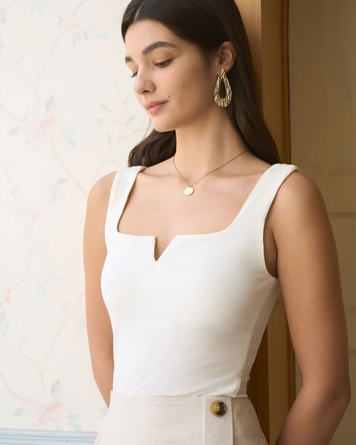 Belltoile™ Kadın Beyaz Örme Fitilli Atlet