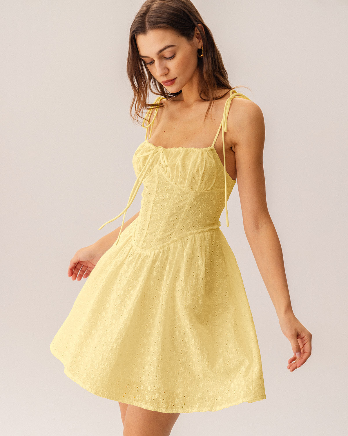 Belltoile™ Sarı Dantelli Korse Slip Mini Elbise