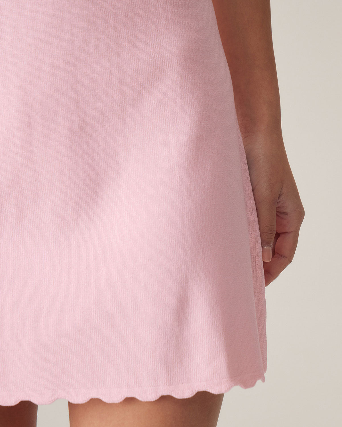 Belltoile™ Pembe Kazak Kolsuz Mini Elbise
