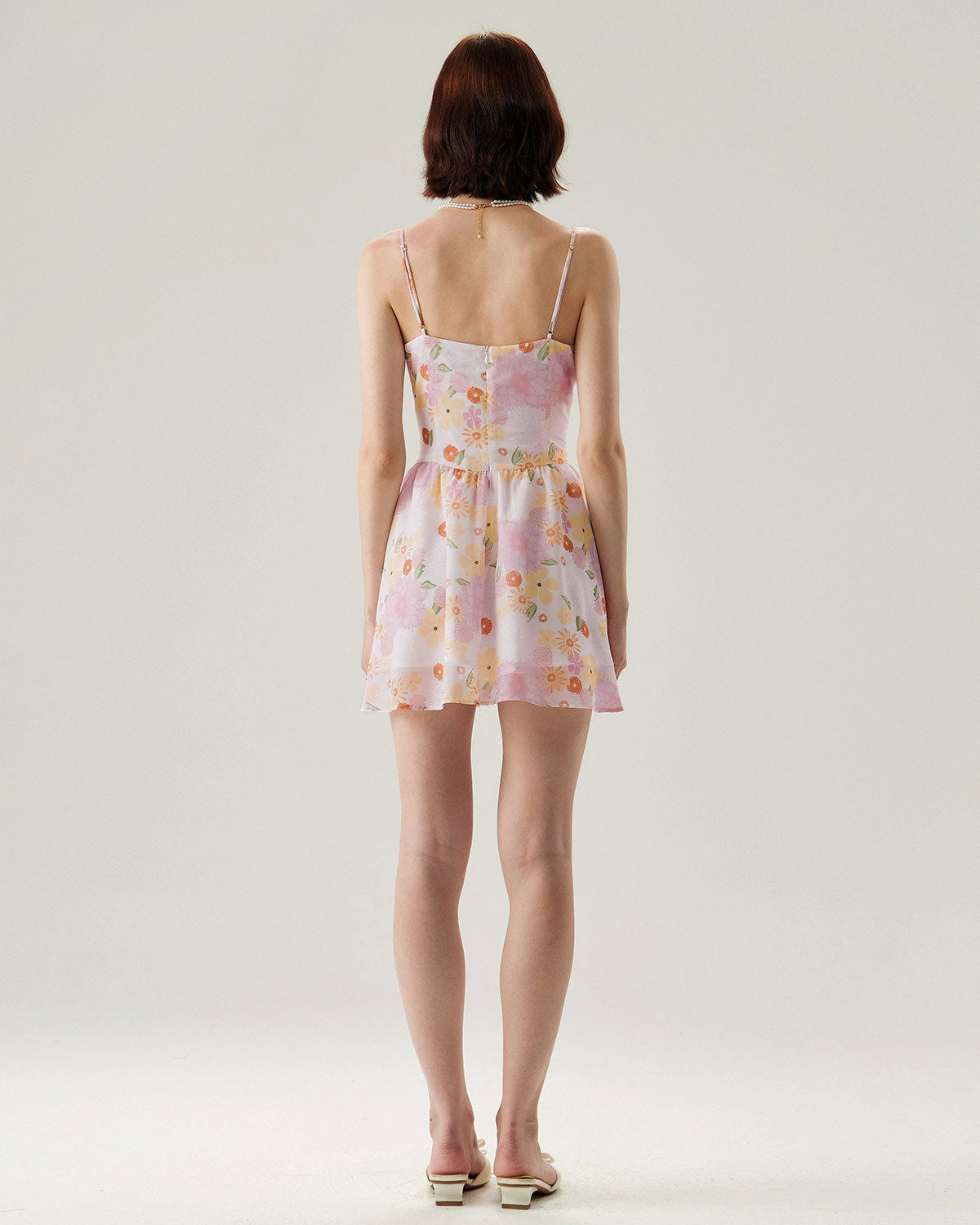 Belltoile™ Pembe Çiçekli Straplez Mini Elbise