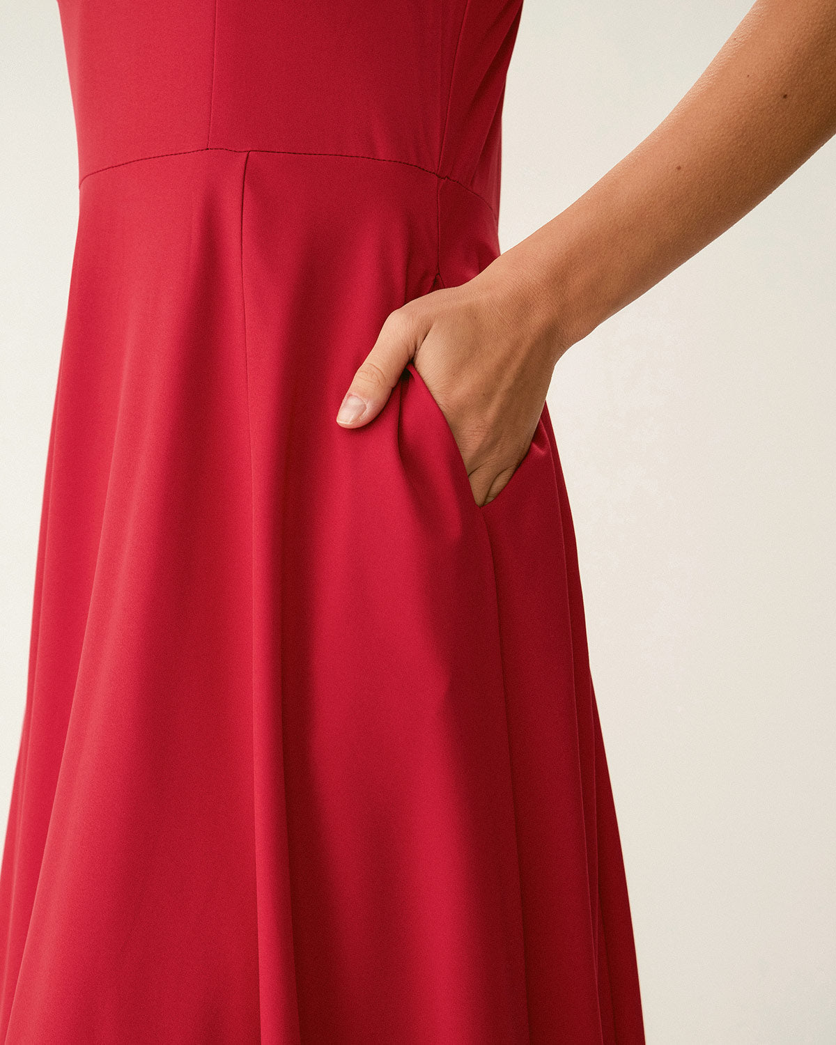 Belltoile Kırmızı Kalp Yaka Slip Maxi Elbise