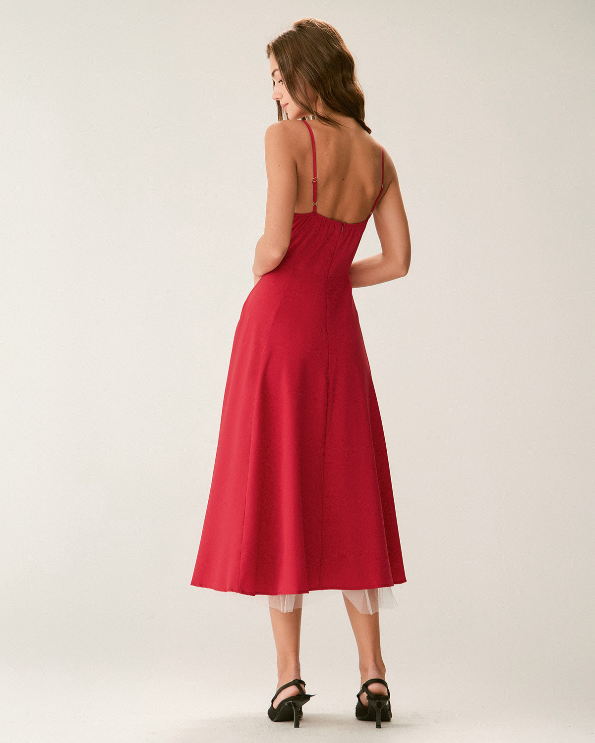 Belltoile Kırmızı Kalp Yaka Slip Maxi Elbise