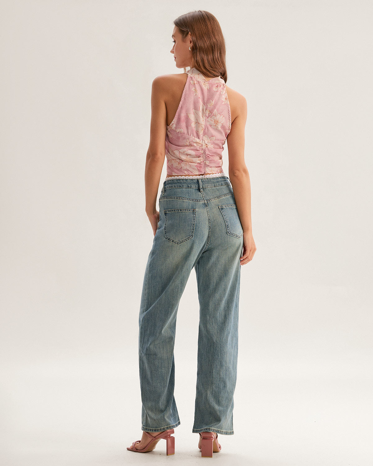 Belltoile™ Pembe Çiçekli Kısa Bluz