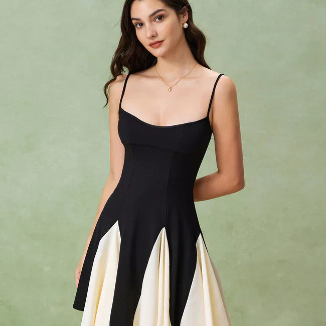 Belltoile Siyah Kontrast Slip Mini Elbise