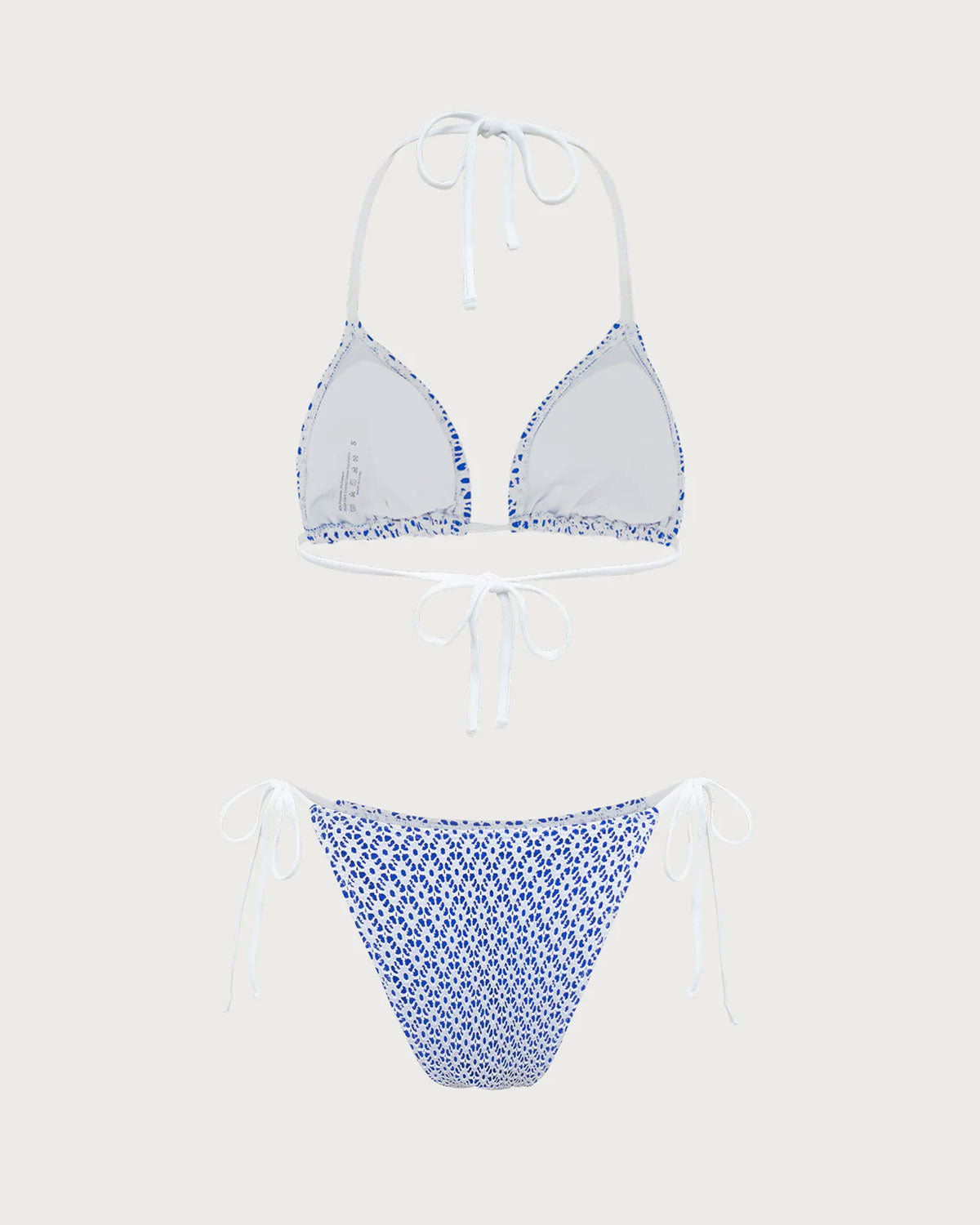 Belltoile™ Mavi Geometrik Üçgen İpli Bikini Takımı