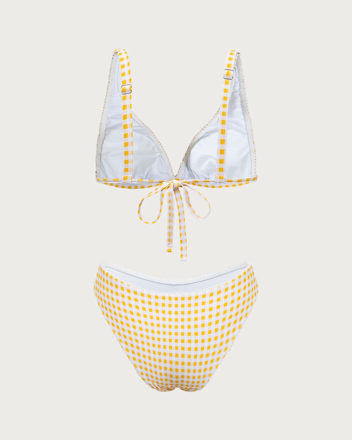 Belltoile™ Sarı Ekose Üçgen Bikini Takımı