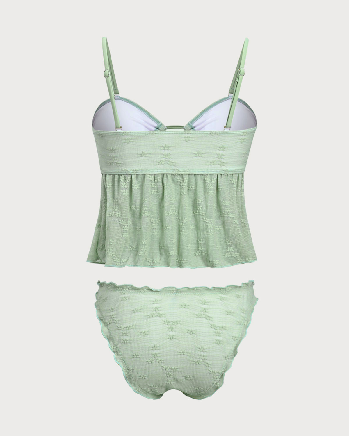 Belltoile™ Yeşil Örme Kesikli Önden Bağlamalı Tankini Mayo