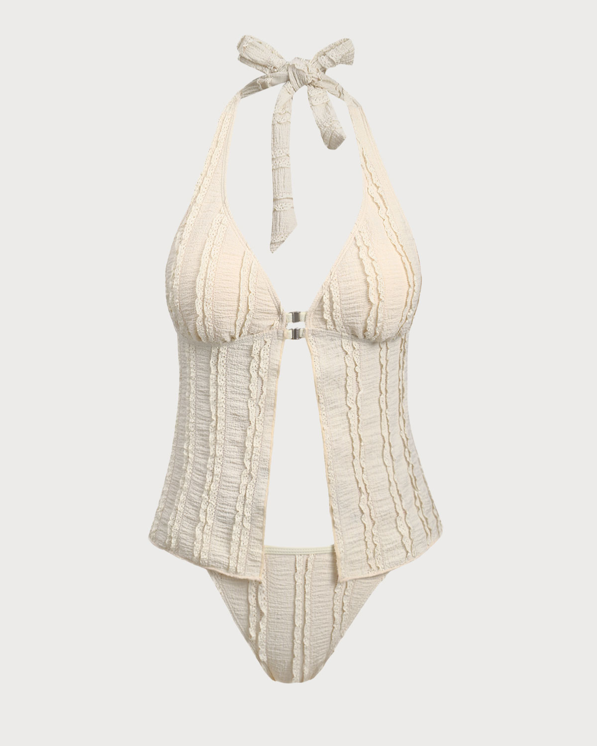 Belltoile™ Sarı Derin V Ön Düğmeli Tankini Mayo