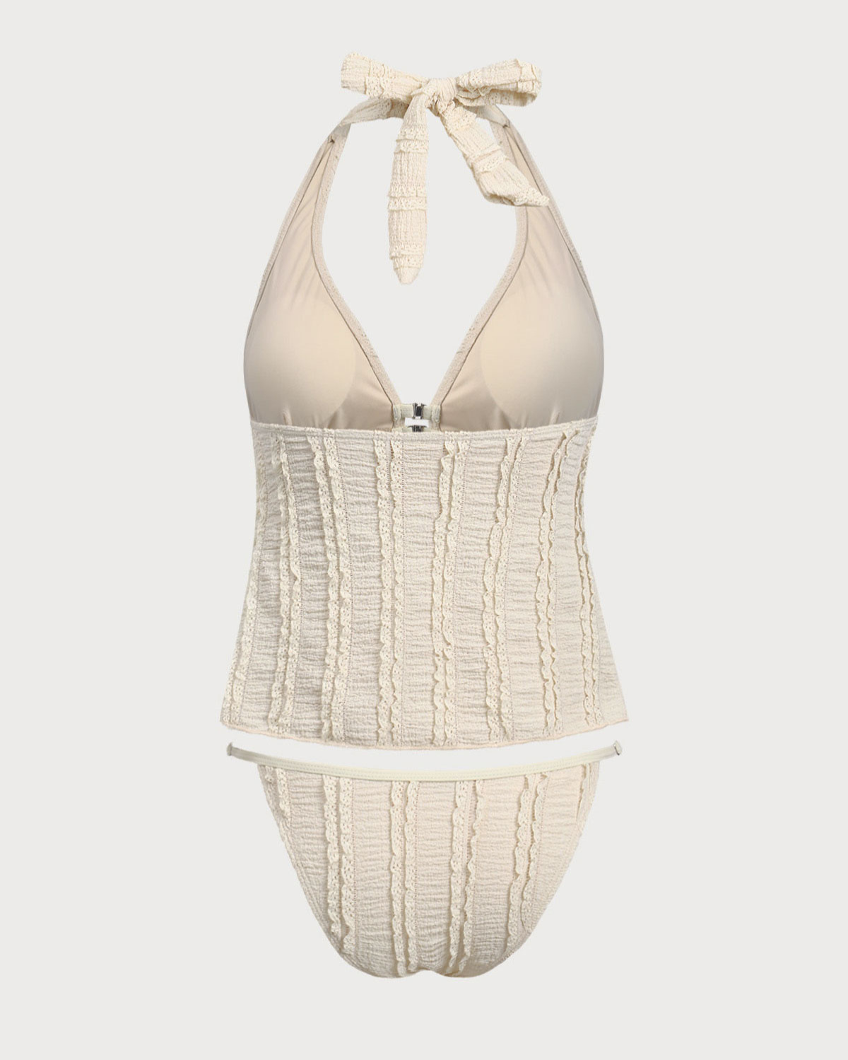 Belltoile™ Sarı Derin V Ön Düğmeli Tankini Mayo
