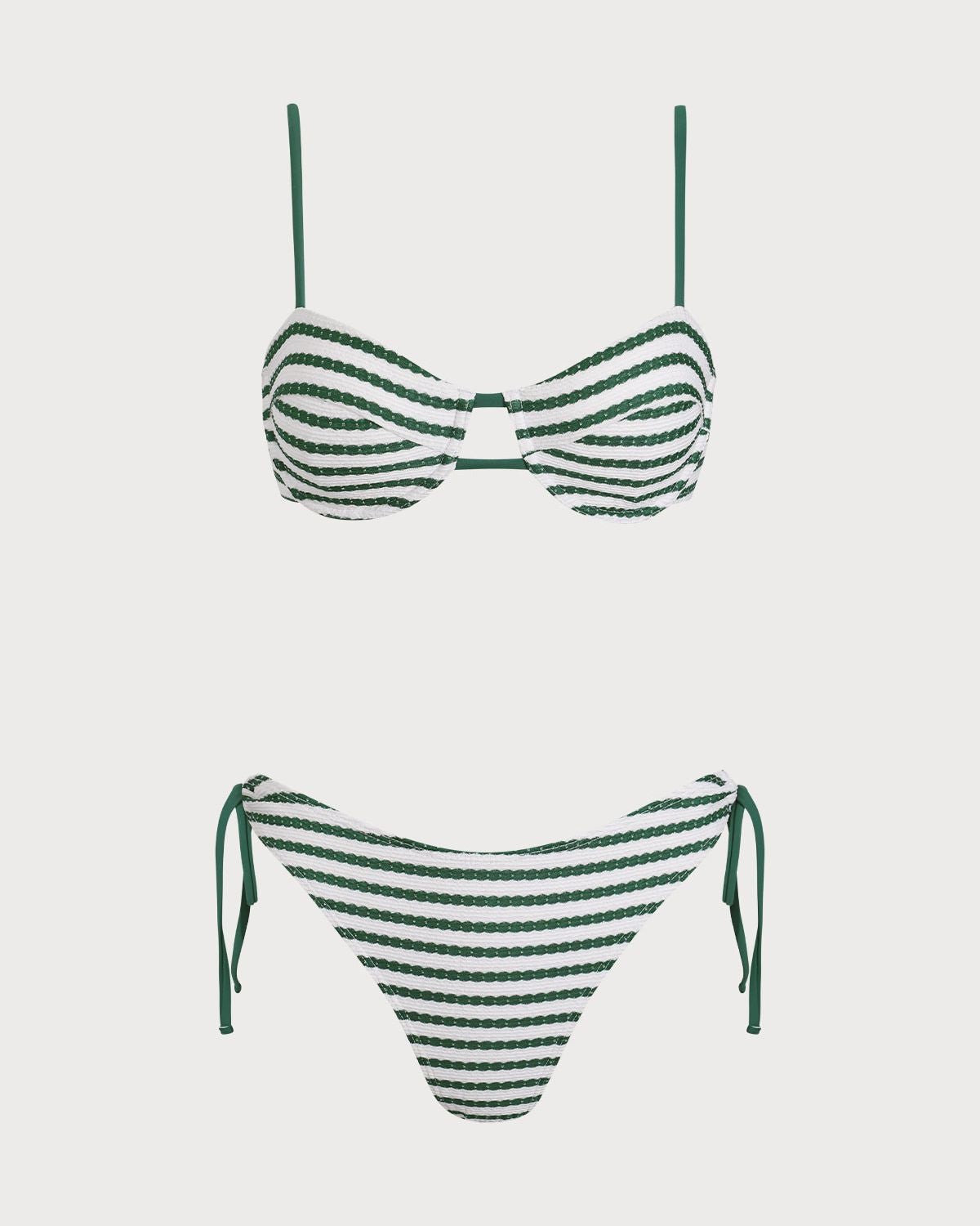 Belltoile™ Yeşil Çizgili Balenli Bikini Takımı