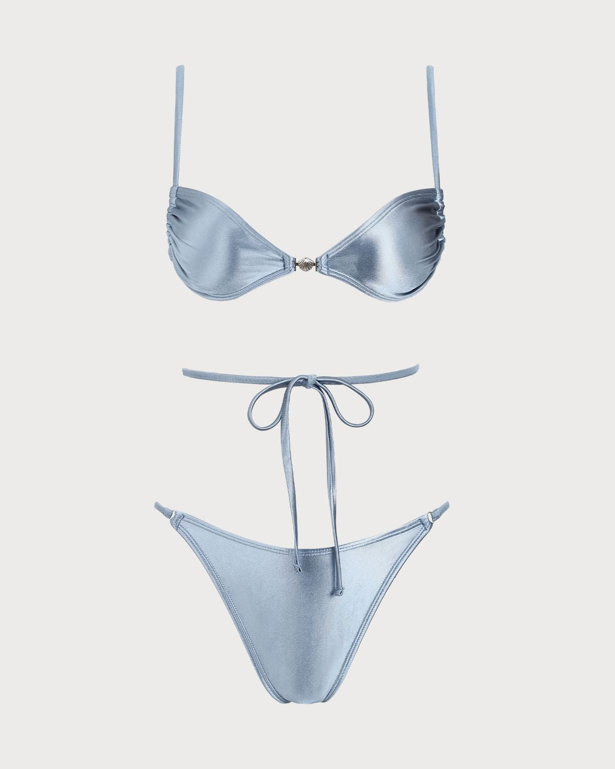 Belltoile™ Mavi Parlak Düğümlü Bikini Takımı