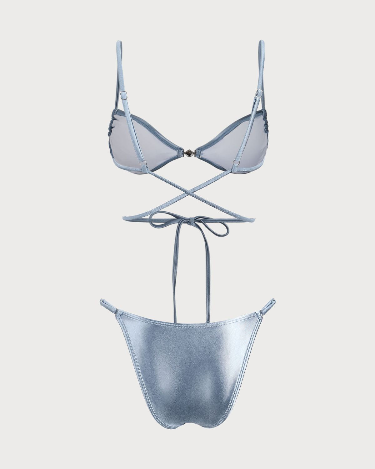 Belltoile™ Mavi Parlak Düğümlü Bikini Takımı