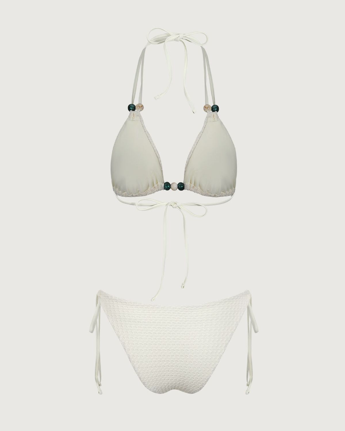 Belltoile™ Bej Kesikli Boncuklu Bikini Takımı