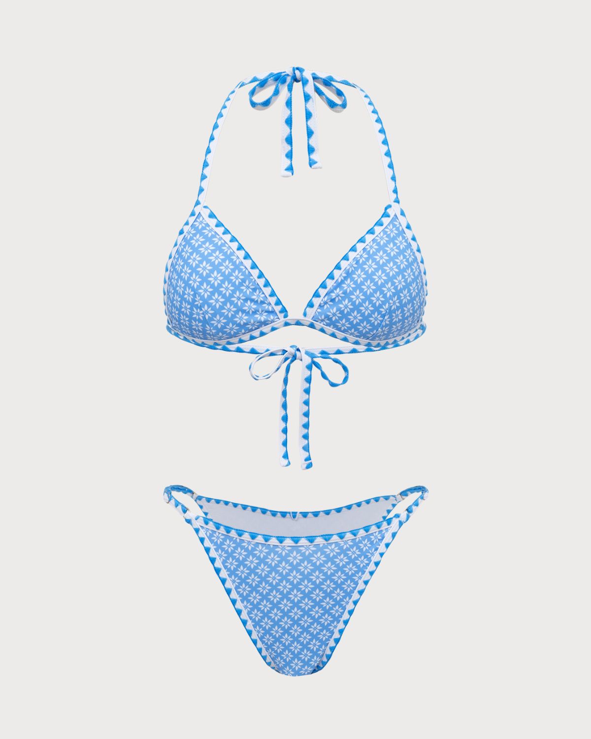 Belltoile™ Mavi İşlemeli Dantel Vintage Bikini Seti