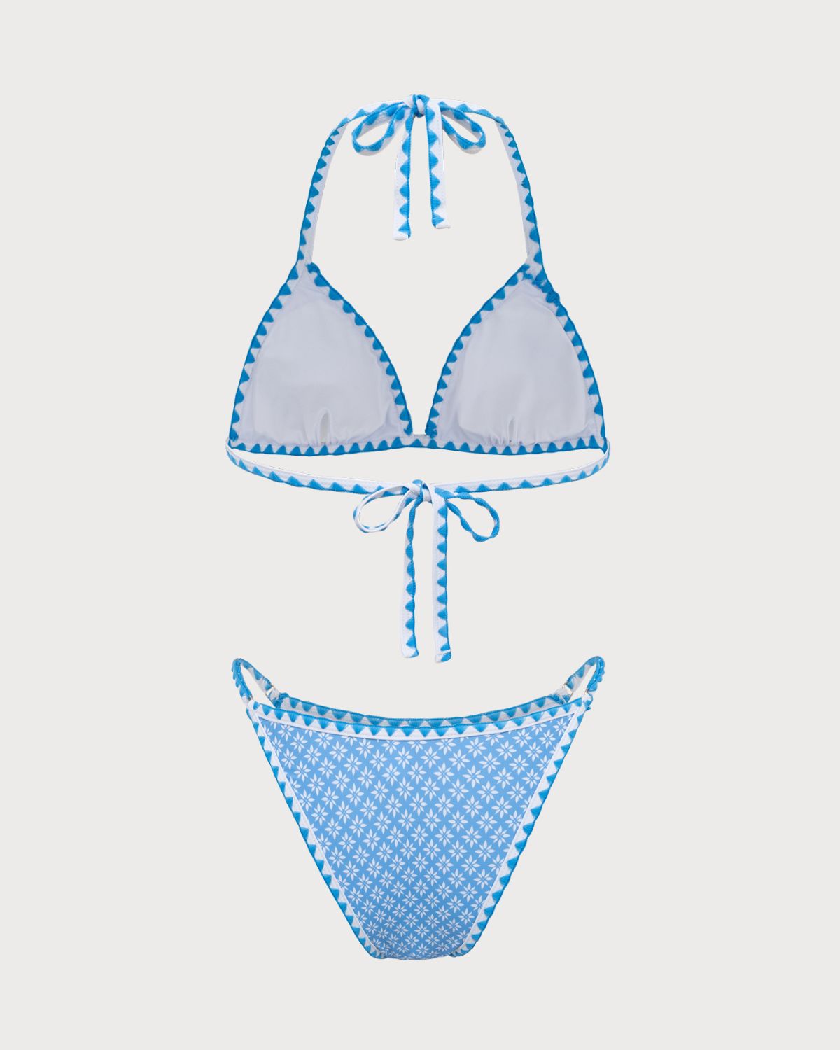 Belltoile™ Mavi İşlemeli Dantel Vintage Bikini Seti