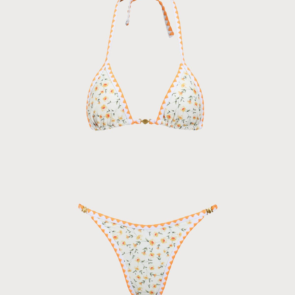 Belltoile™ Sarı Çiçekli Kontrast Bikini Takımı