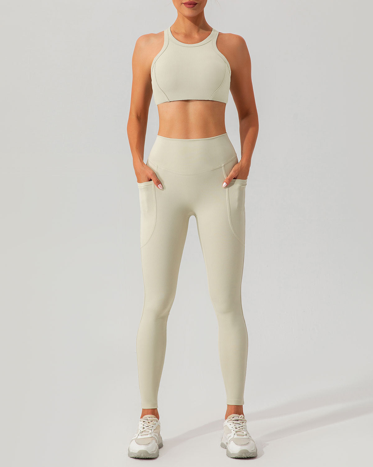 Belltoile™ Bej Çabuk Kuruyan Yüksek Bel Yoga Taytı
