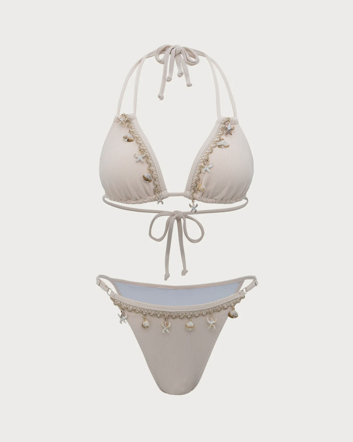 Belltoile Beyaz Deniz Kabuğu İşlemeli Bikini Takımı