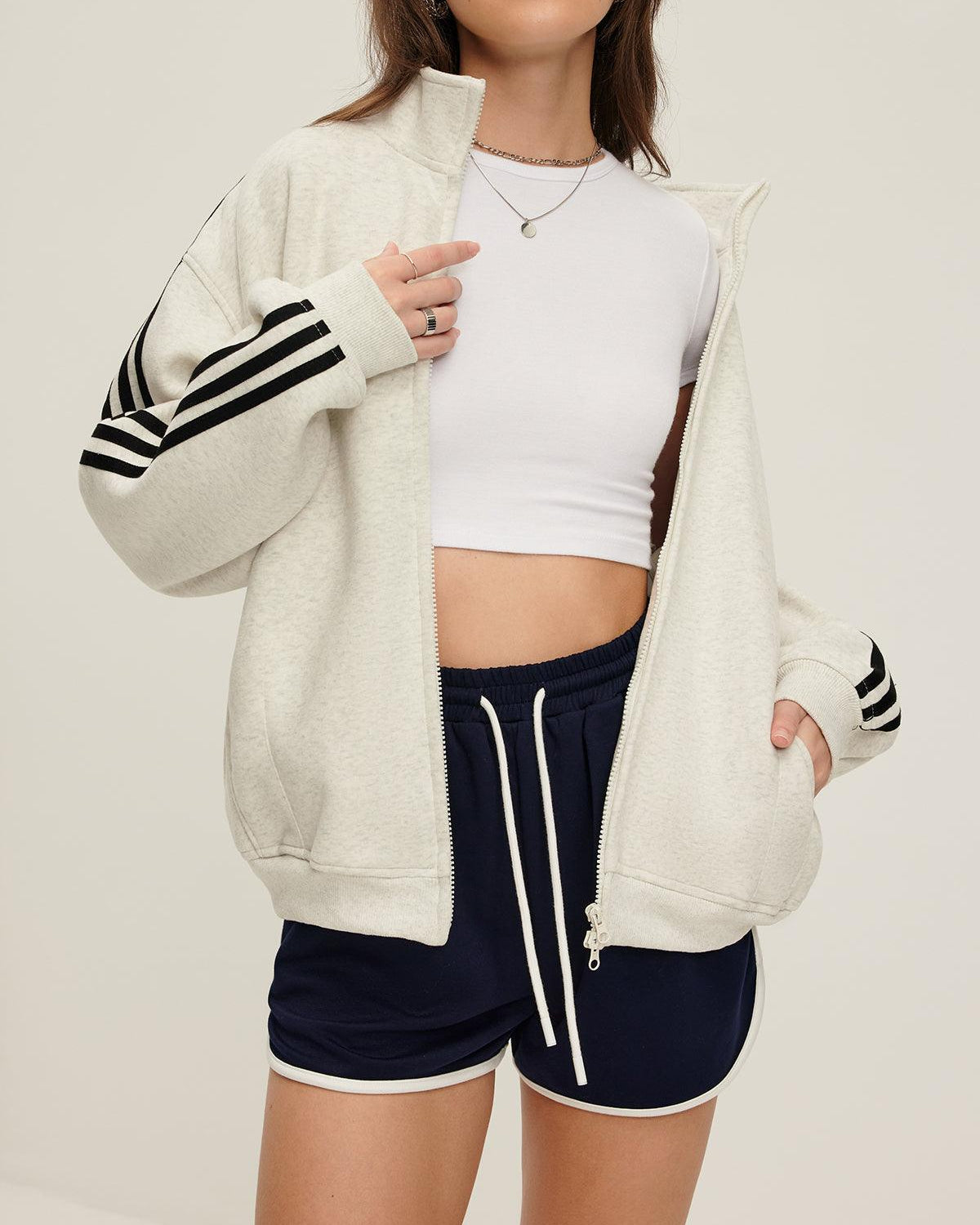 Sportive Striped Hırka