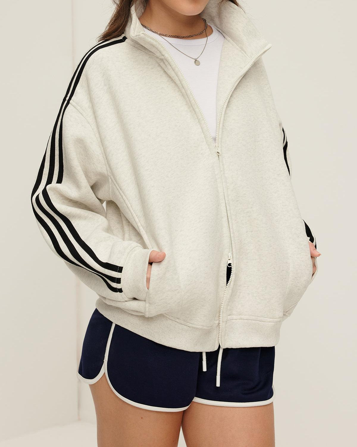 Sportive Striped Hırka