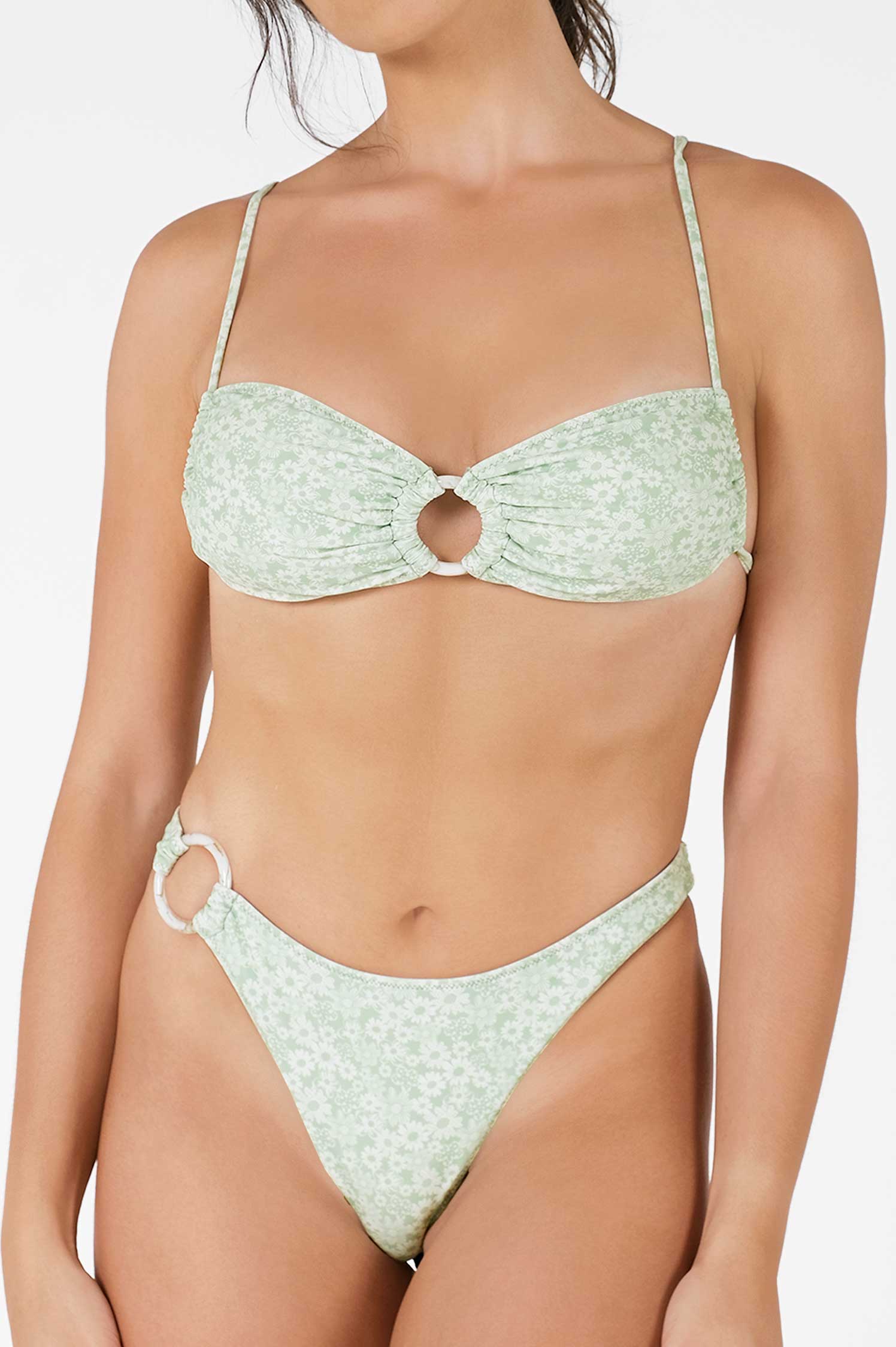 Belltoile™ Lana Halkalı Cesur Alt / Yeşil Çiçek