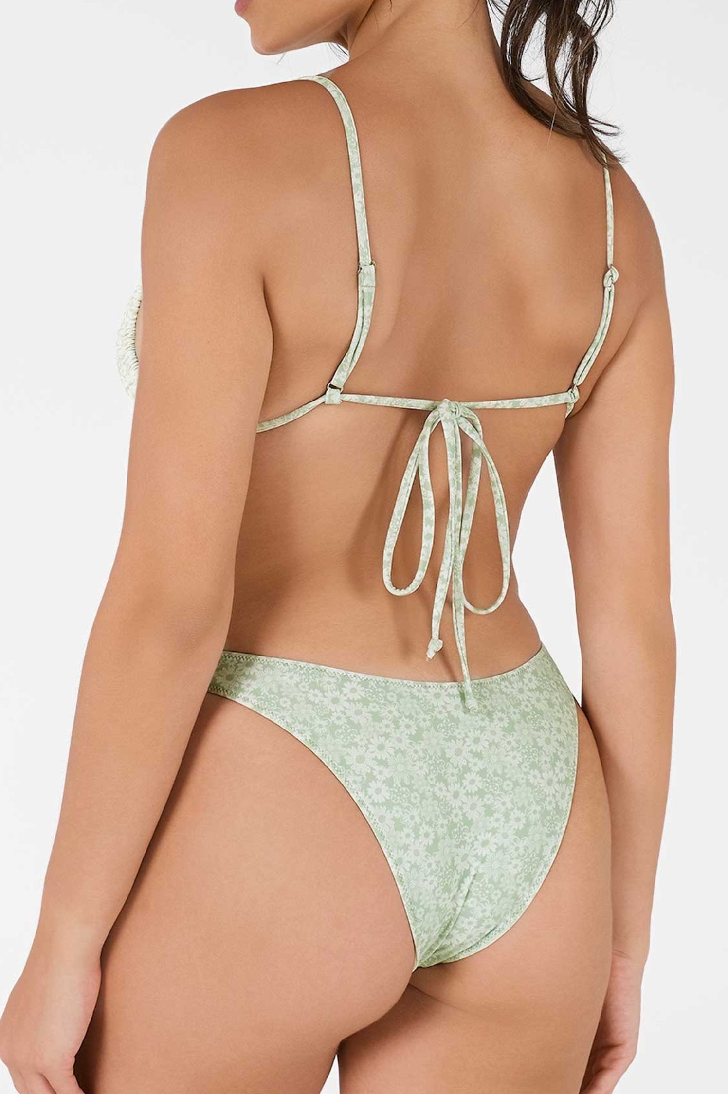 Belltoile™ Lana Bağlamalı Bikini Üstü / Yeşil Çiçek