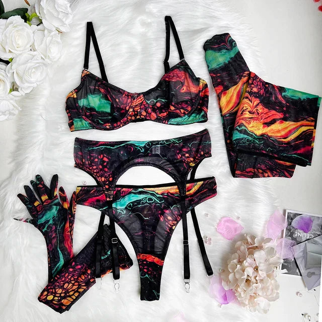 Belltoile™ Serena 5 Parça Tie-Dye İç Giyim Takımı