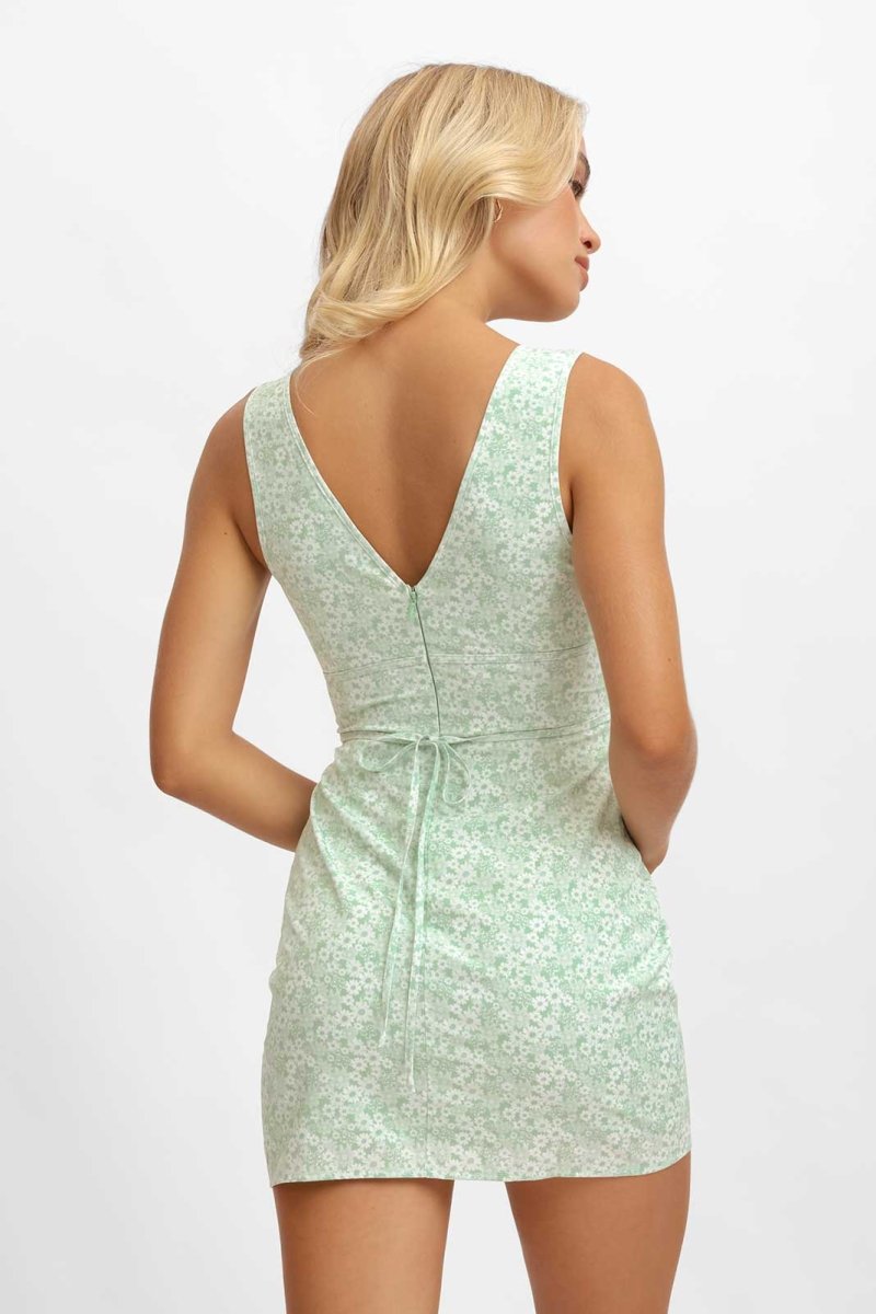 Belltoile™ Gia Mini Elbise / Yeşil Çiçek (Son İndirim)