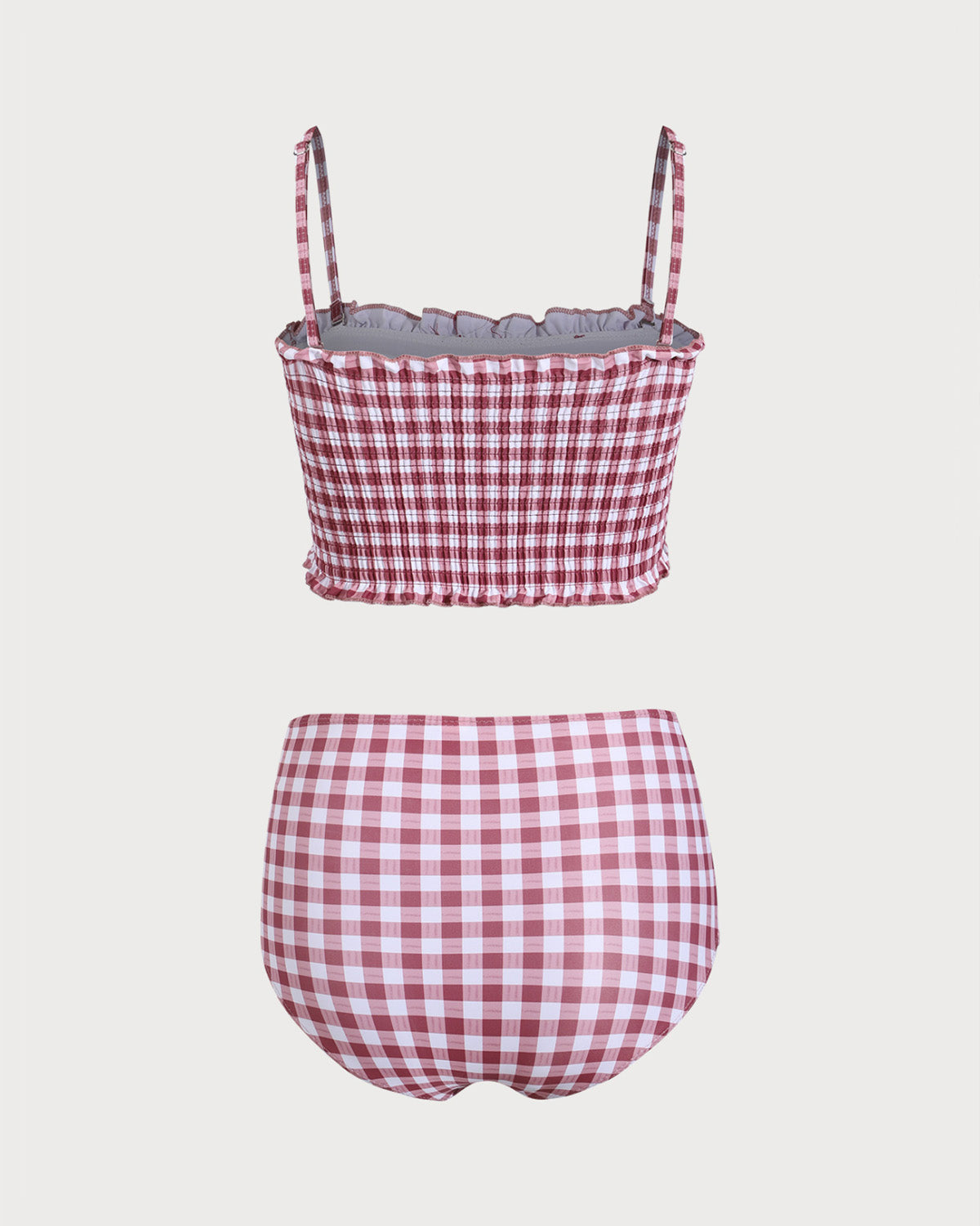Belltoile™ Kırmızı Ekose Bandeau Bikini Seti