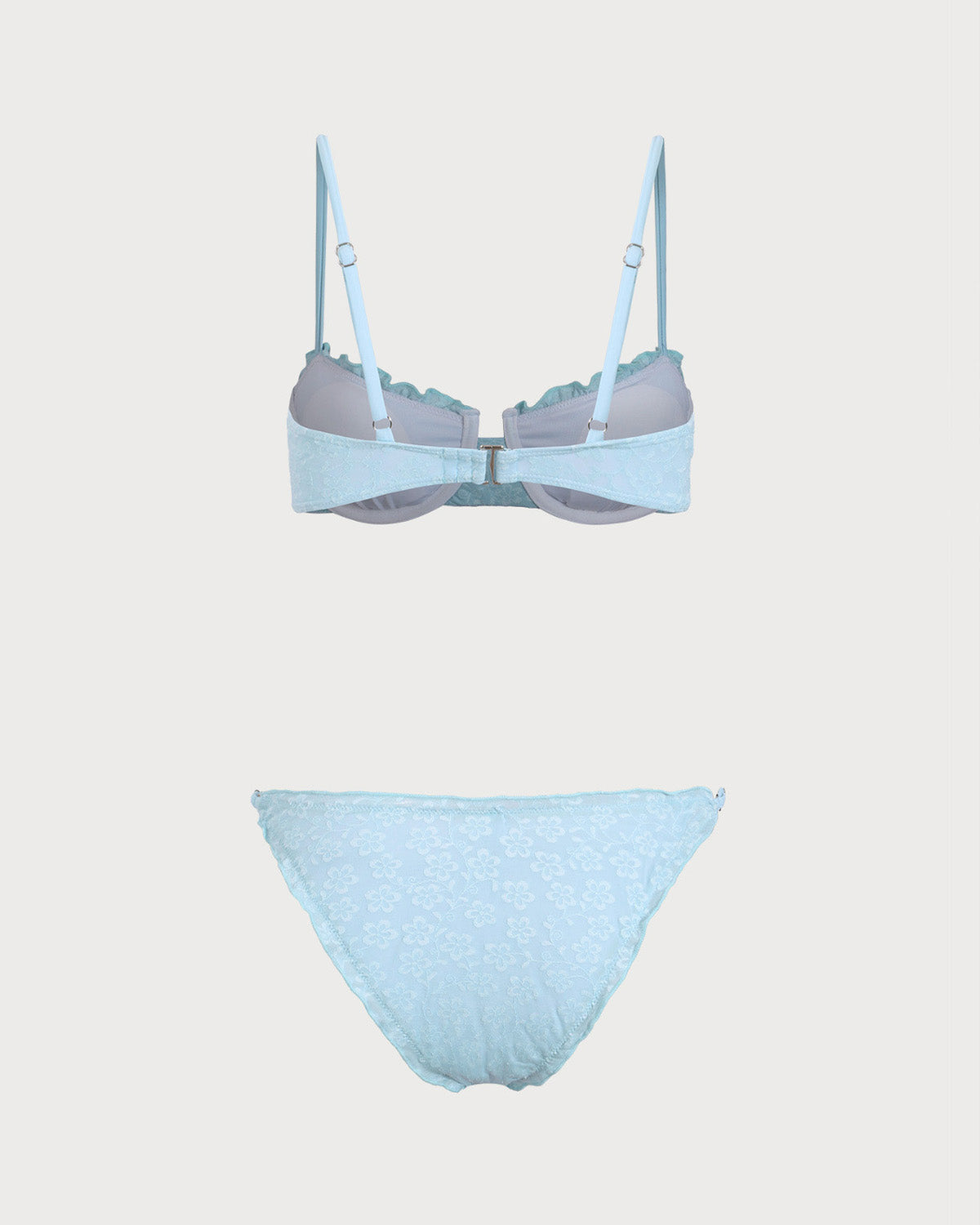 Belltoile™ Mavi Fırfırlı Çiçek Balenli Bikini Takımı
