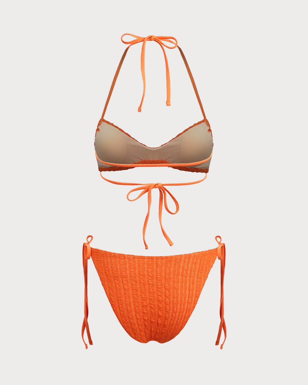 Belltoile™ Turuncu Dokulu Büzgülü Bikini Takımı