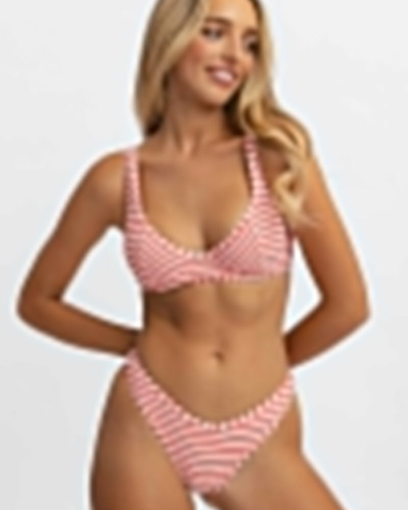 Belltoile™ Giselle Destekli Bikini Üstü / Kırmızı Jakarlı