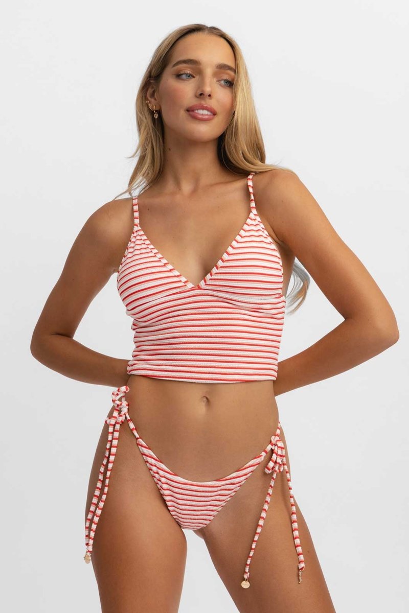 Belltoile™ Holly Tankini Üst / Kırmızı Jakarlı
