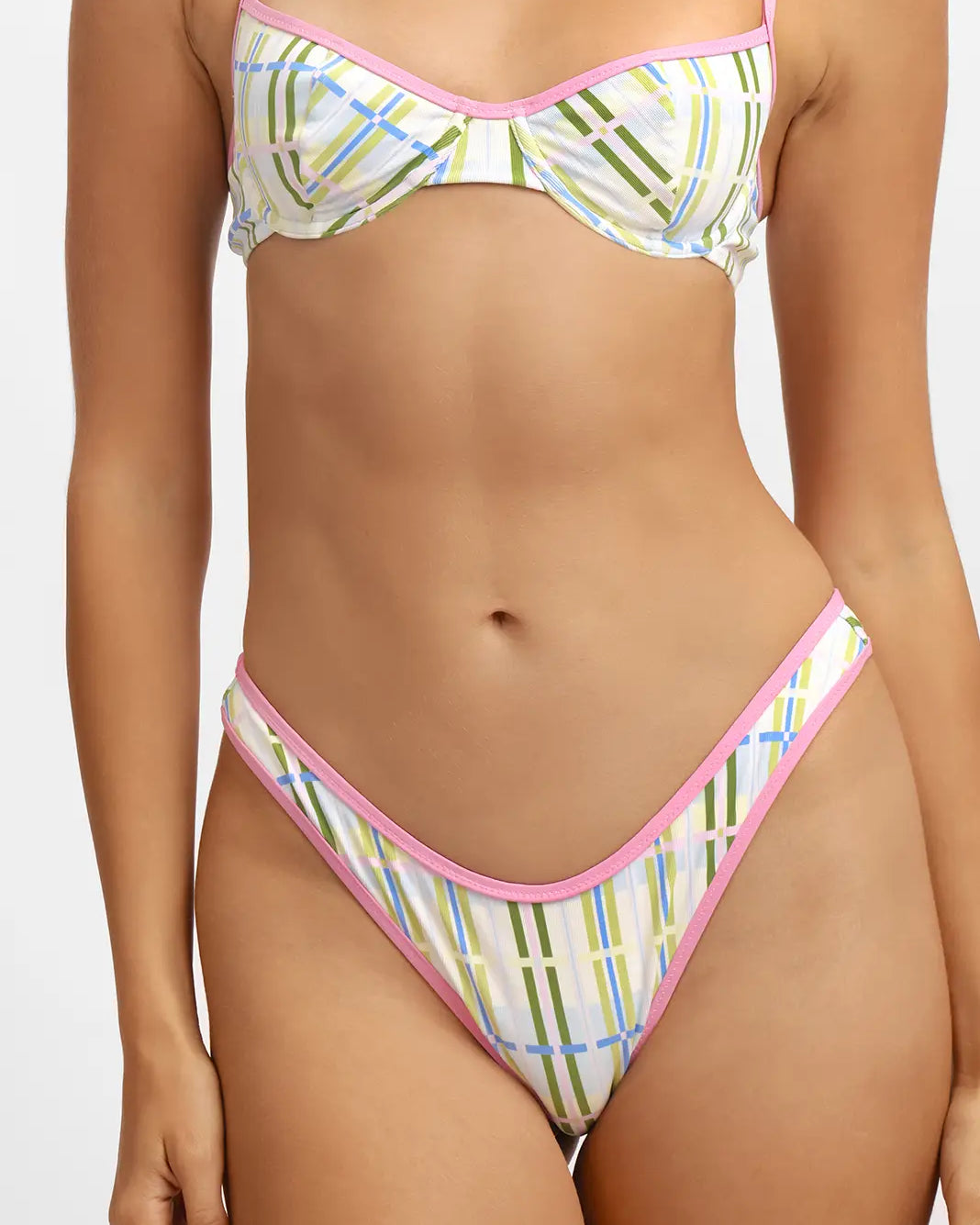 Belltoile™ Fiona Yüksek Bel Cesur Alt / Sorbet Çizgili Rib