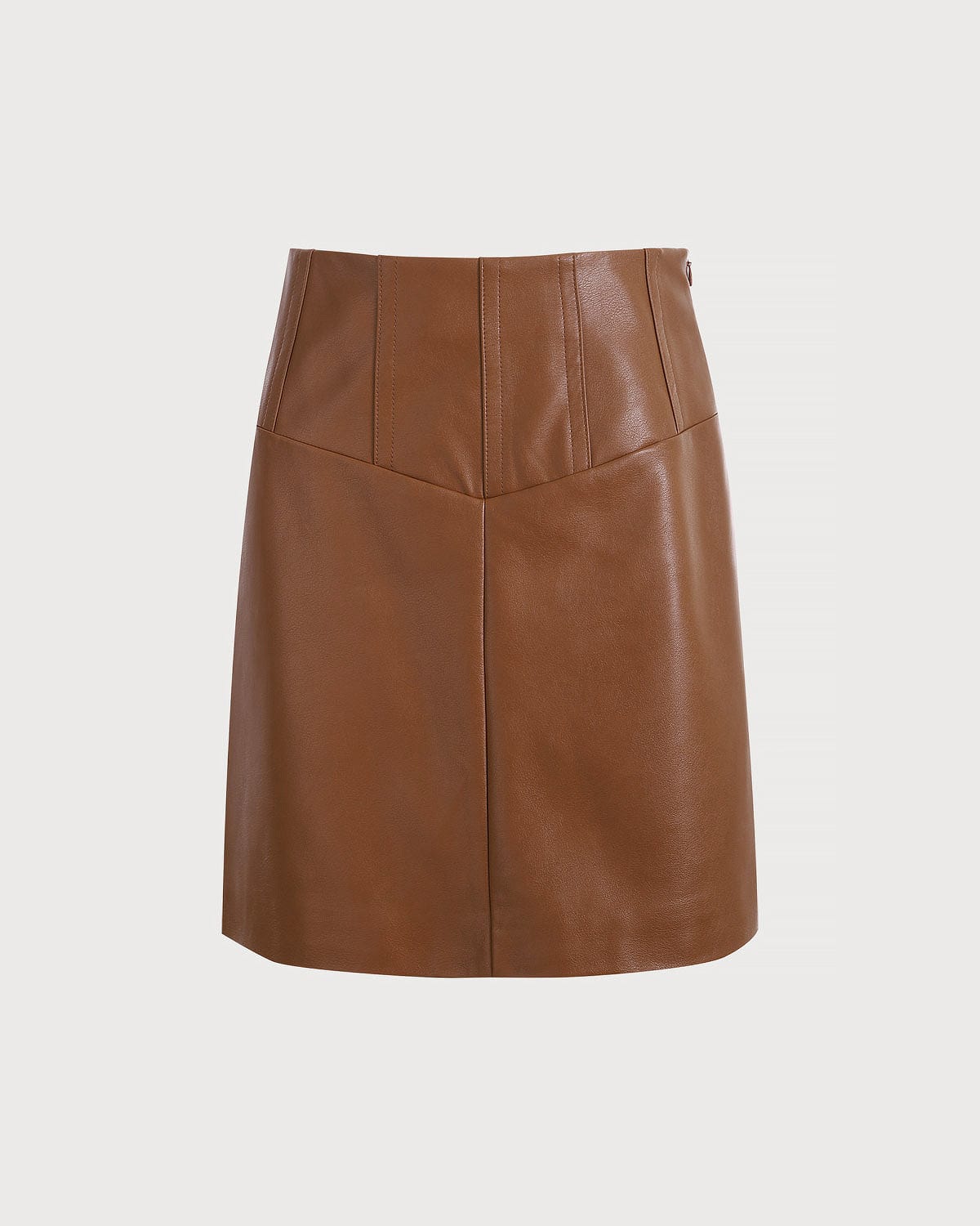 Belltoile™ Yüksek Belli Pu Deri A-Line Mini Etek