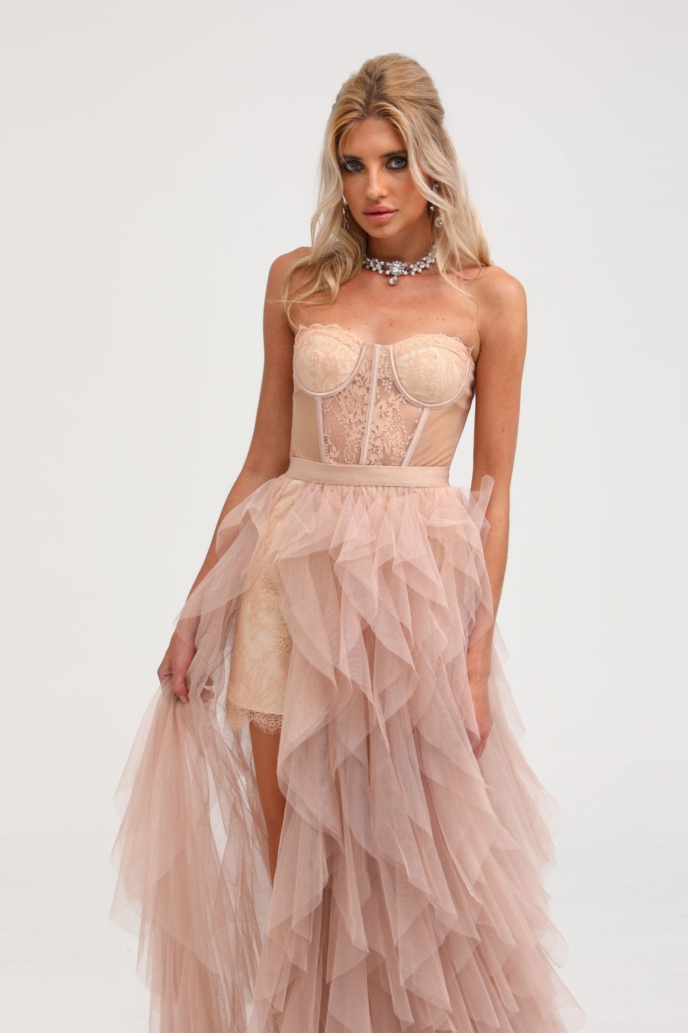 Belltoile™ Eilís Pembe Büstiyer File Maxi Elbise